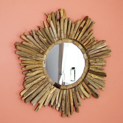 Driftwood star wall mirror - star,