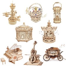 ROKR Mechanical Music Box 3D Puzzle Wooden Model Kits for Adults Kids Xmas Gift