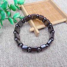 Black Magnetic Moon Round Bead Hematite Bracelet Pain Relief Therapy Arthritis
