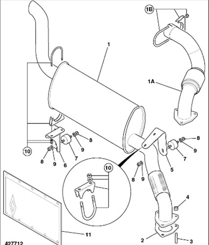 Jcb parts exhaust ref - jcb,
