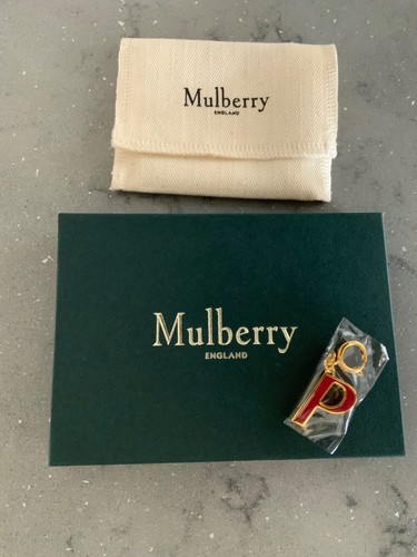 Mulberry letter keyring - mulberry, p