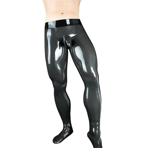 Men latex rubber leggings - rubber,