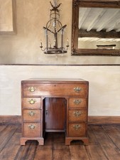 Original Antique Mahogany George III  Pedestal Kneehole Writing Desk C1780