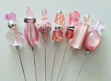 7 x Pink & Silver Vintage Bead