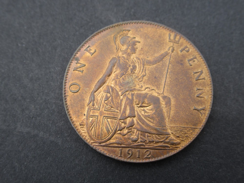 1912 george bronze penny - v,