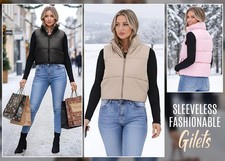 Womens Ladies Quilted Zip Up