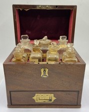 Antique Victorian Mahogany Apothecary Box/ Cabinet Complete With Contents (BB)