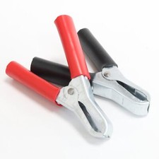 75mm Crocodile Alligator Clips Car Van Battery Test Lead Insulated Red Black X4