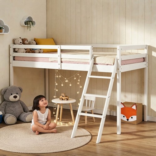Elegant white mid - elegant, bunk