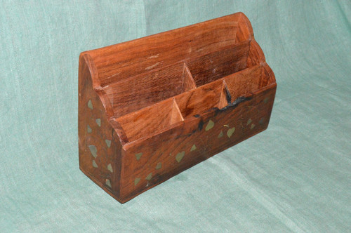 Indian teak desk top organiser - indian,