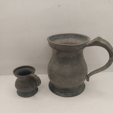 ANTIQUE PEWTER JUG TANKARDS -
