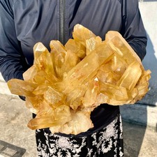 8LB  Natural citrine Crystal quartz Cluster Mineral Specimen energy