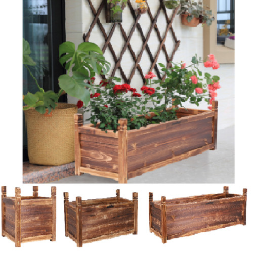 Heavy wooden planter trough - heavy,