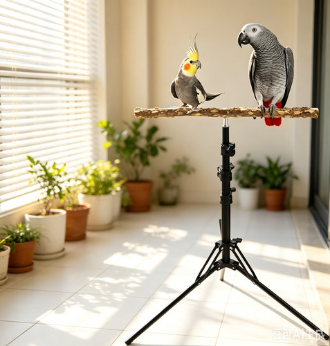 Adjustable natural wood parrot - adjustable,