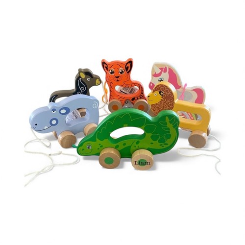 Personalised pull along animal - personalised, pull-along