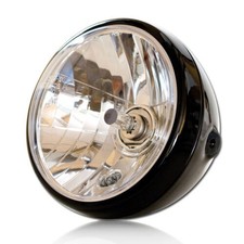 7" Headlight Nevo H4 Black Transparent Side Mount ECE Universal