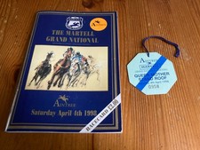 1998 Martell Grand National Racecard & Queen Mother Stand Roof Badge