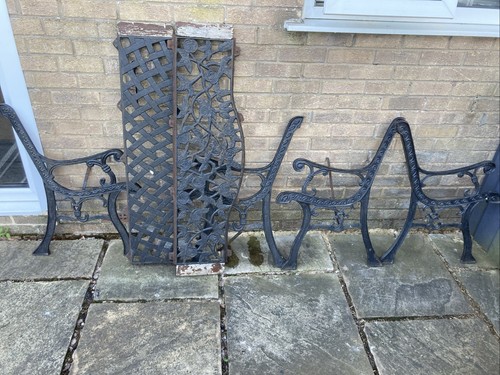 Vintage cast iron black - iron, bench