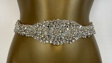 White Rhinestone Bridal Belt