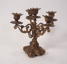 Vintage 5-Arm Brass Candle Holder Antique Decorative Ornate Candelabra