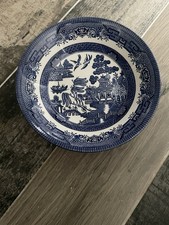 6X CHURCHILL BLUE WILLOW 7.75" /8" SOUP CEREAL PASTA DESSERT BOWLS BOWL EX. COND