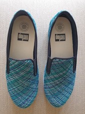 Fitflop SuperSkate Twill Knit Blueberry Mix (Turquoise) Size 39