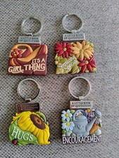  A LITTLE BOOK OF QUOTATIONS BAG CHARMS KEYCHAINS KEY RINGS X 4 FREE POSTAGE 