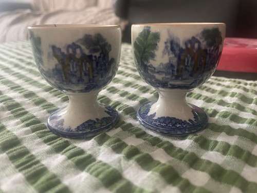 Two vintage blue and - two,