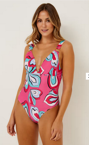 New retro print pink padded - new,