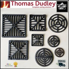 Square Dish Round Cast Iron Gully Grid Grate Heavy Duty Drain Cover Black Finish