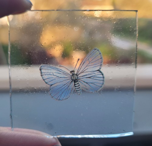 Stained glass small blue - glass,
