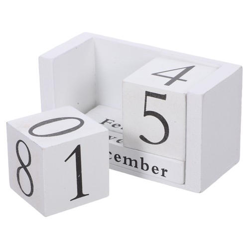 Wood block perpetual calendar - wood,