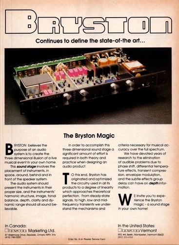 1988 bryston print ad - , •