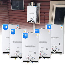 8L-18L Instant Hot Water Heater Tankless Gas Boiler LPG Propane Camping Shower