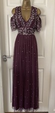 BNWt Gorgeous Coast Berry Silver Sequinned  Occasion Maxi Dress Size 14