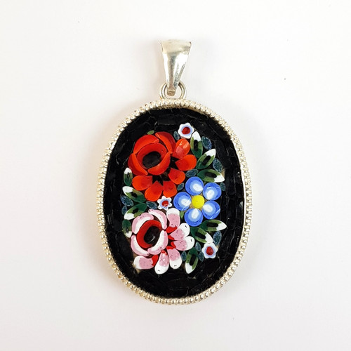 Floral micro mosaic - micro, oval