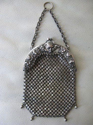 Antique silver woman - silver, floral