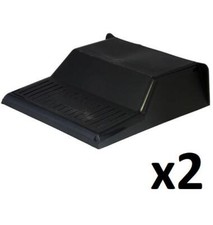 2 x Black Plastic Drain Cover 30 x 30 x 9cm. Durable, Slotted Grill, Raised Back