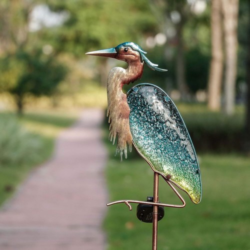 Solar blue heron - blue, garden
