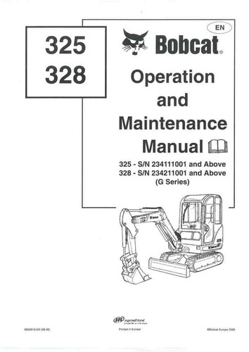 Bobcat mini digger 325 328 - 325, &