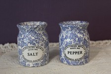 BURLEIGH BURGESS & LEIGH BLUE & WHITE CHINTZ SALT & PEPPER SHAKERS