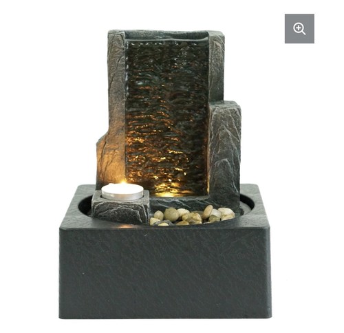Led water fountain - stone, cliff
