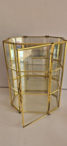 Vintage brass glass mirrored - glass,