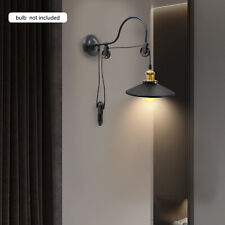 Vintage Industrial Wall Light Sconce Gooseneck Lamp Pulley Metal Wall Fixture