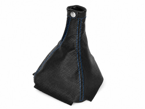 Black leather gear gaiter blue - leather,