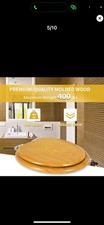 Angel Shield, Wood Veneer Natural Toilet Seat, Quiet Close, (Elongated Oak)