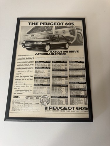 Framed original 1993 peugeot - framed,
