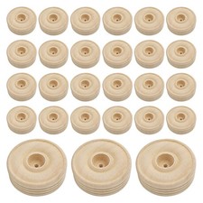 30 Pcs Wooden Round Wheels