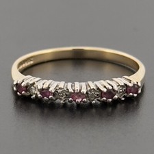 9ct Yellow Gold Ruby & Diamond