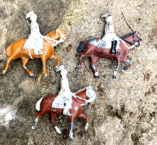 A1 VINTAGE LOT Three horsemen metal models Riders partially unpainted  in VGC